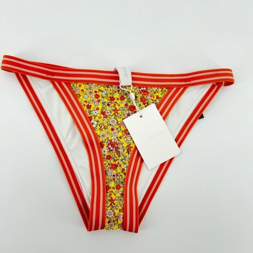 Zimmermann Womens Bikini Brief Bottom Carnaby Lemon  Ditsy High Waist Swim 4
